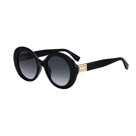 Fendi FF 0293/s 807 9o Sunglasses Black Gold Frame Grey 